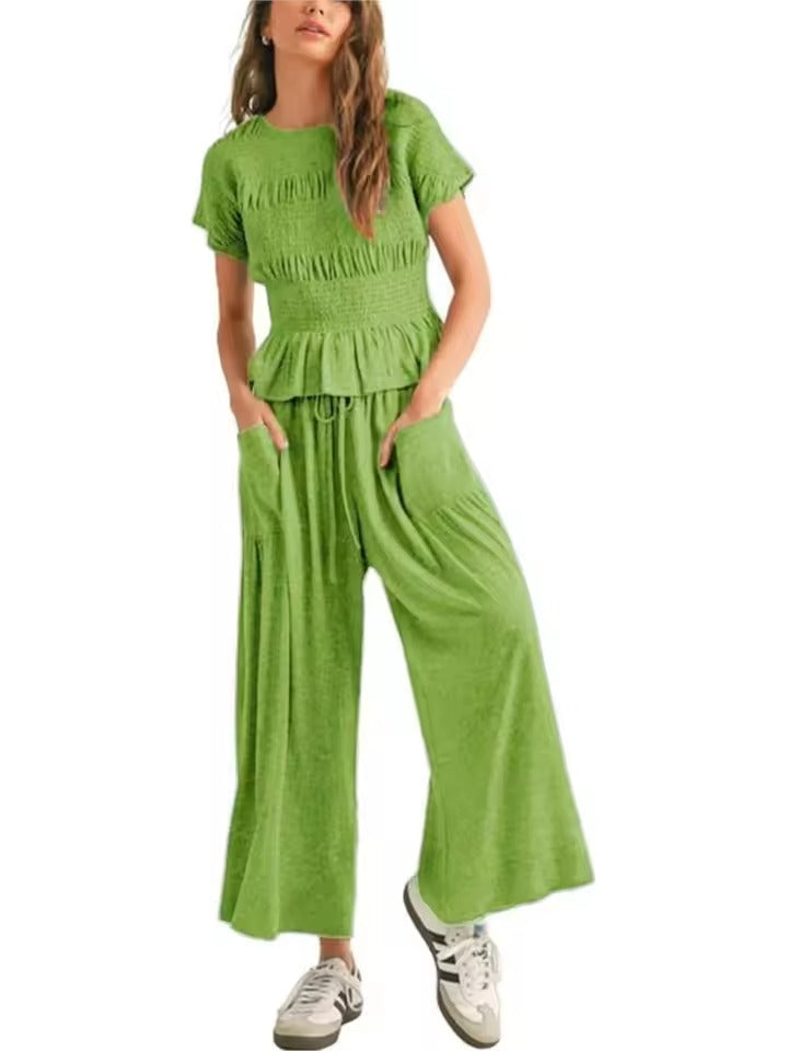 Smocked Top & Pants Set