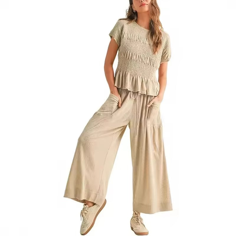 Smocked Top & Pants Set