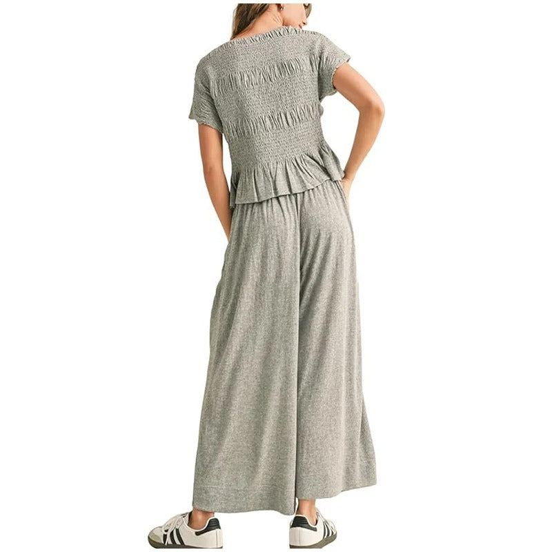 Smocked Top & Pants Set