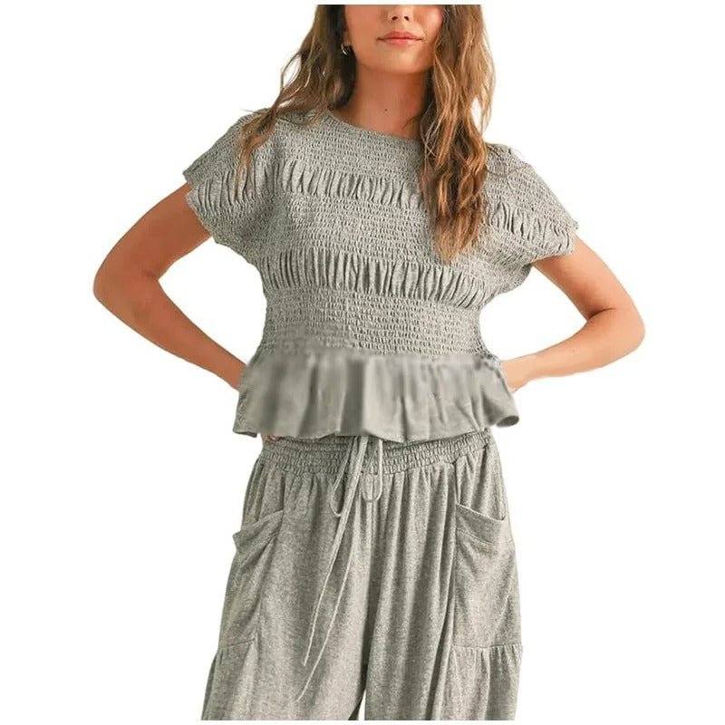 Smocked Top & Pants Set