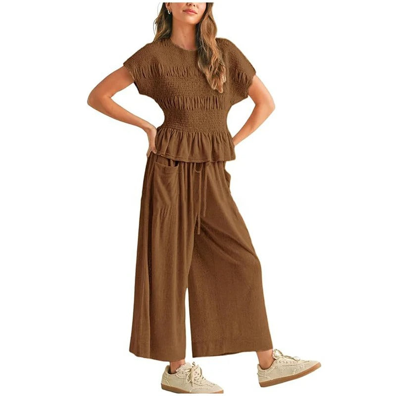Smocked Top & Pants Set