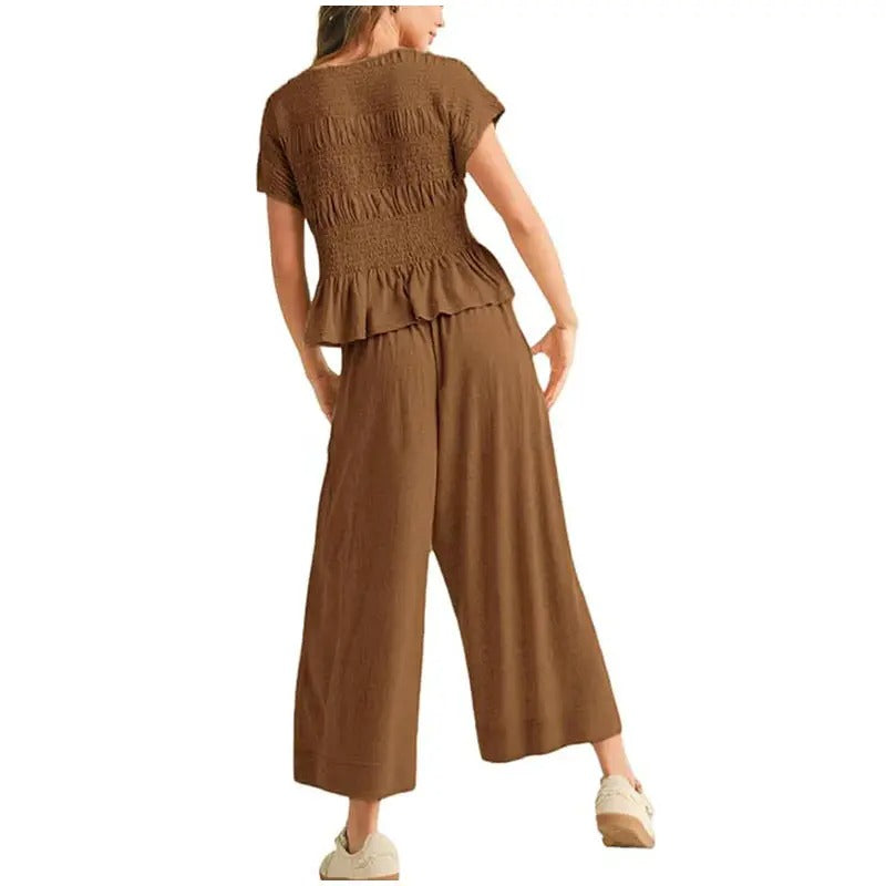 Smocked Top & Pants Set