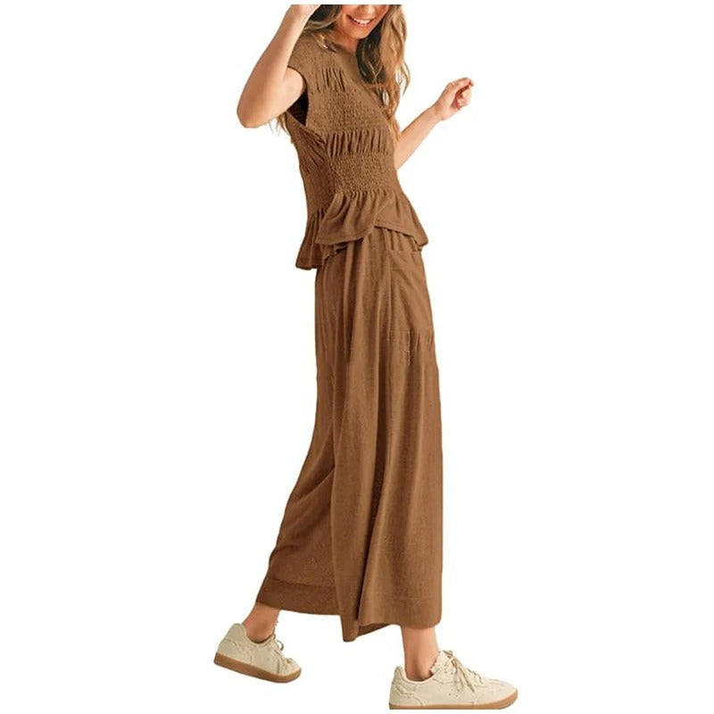 Smocked Top & Pants Set