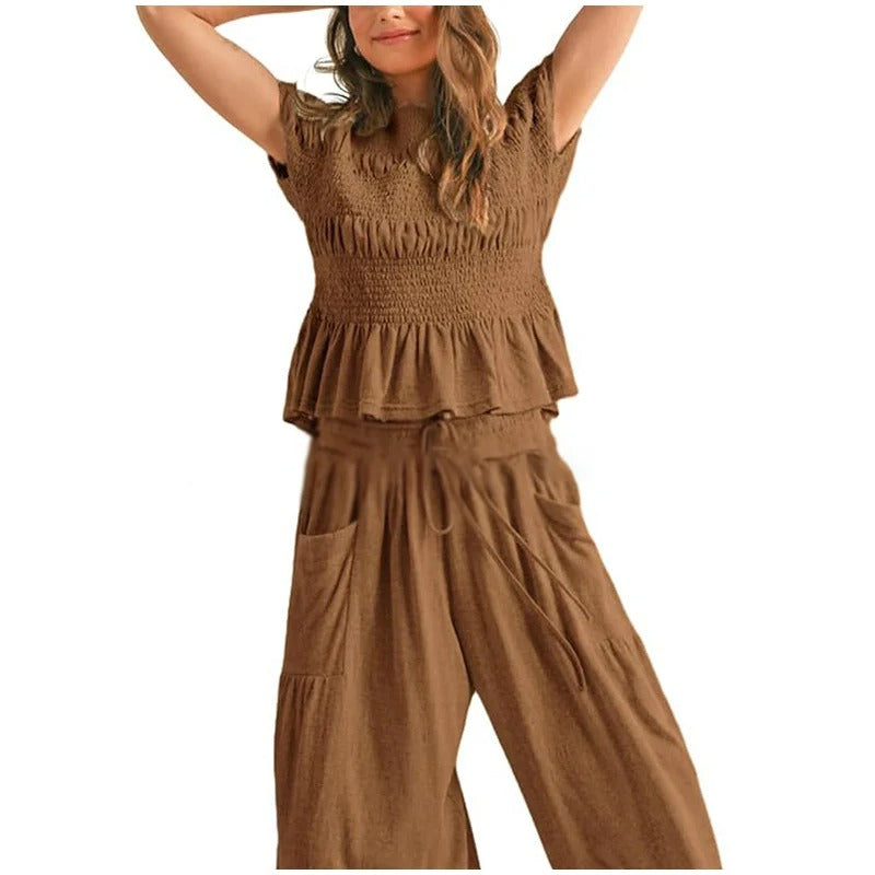Smocked Top & Pants Set