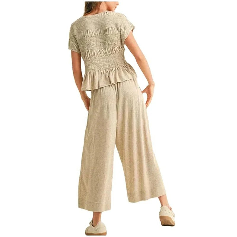 Smocked Top & Pants Set