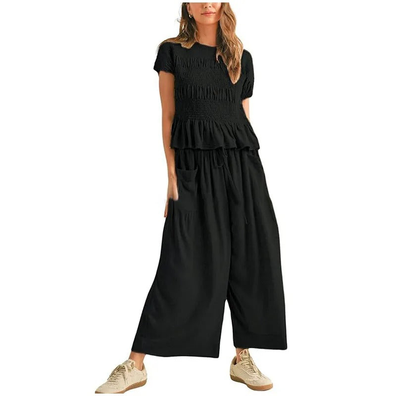 Smocked Top & Pants Set