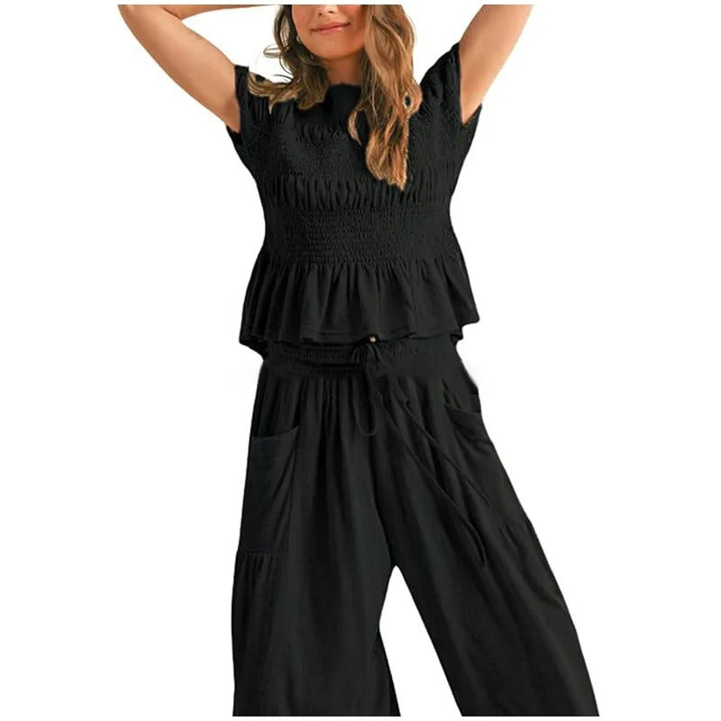 Smocked Top & Pants Set