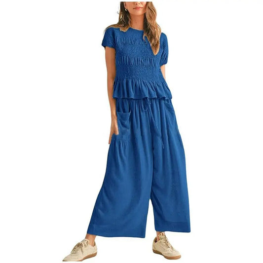 Smocked Top & Pants Set