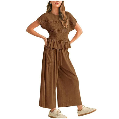 Smocked Top & Pants Set